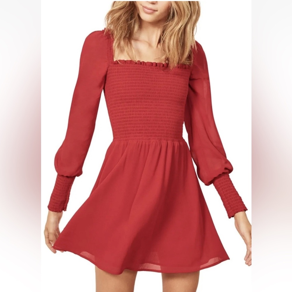 Reformation Kelli Smocked Mini Dress - Picture 4 of 8